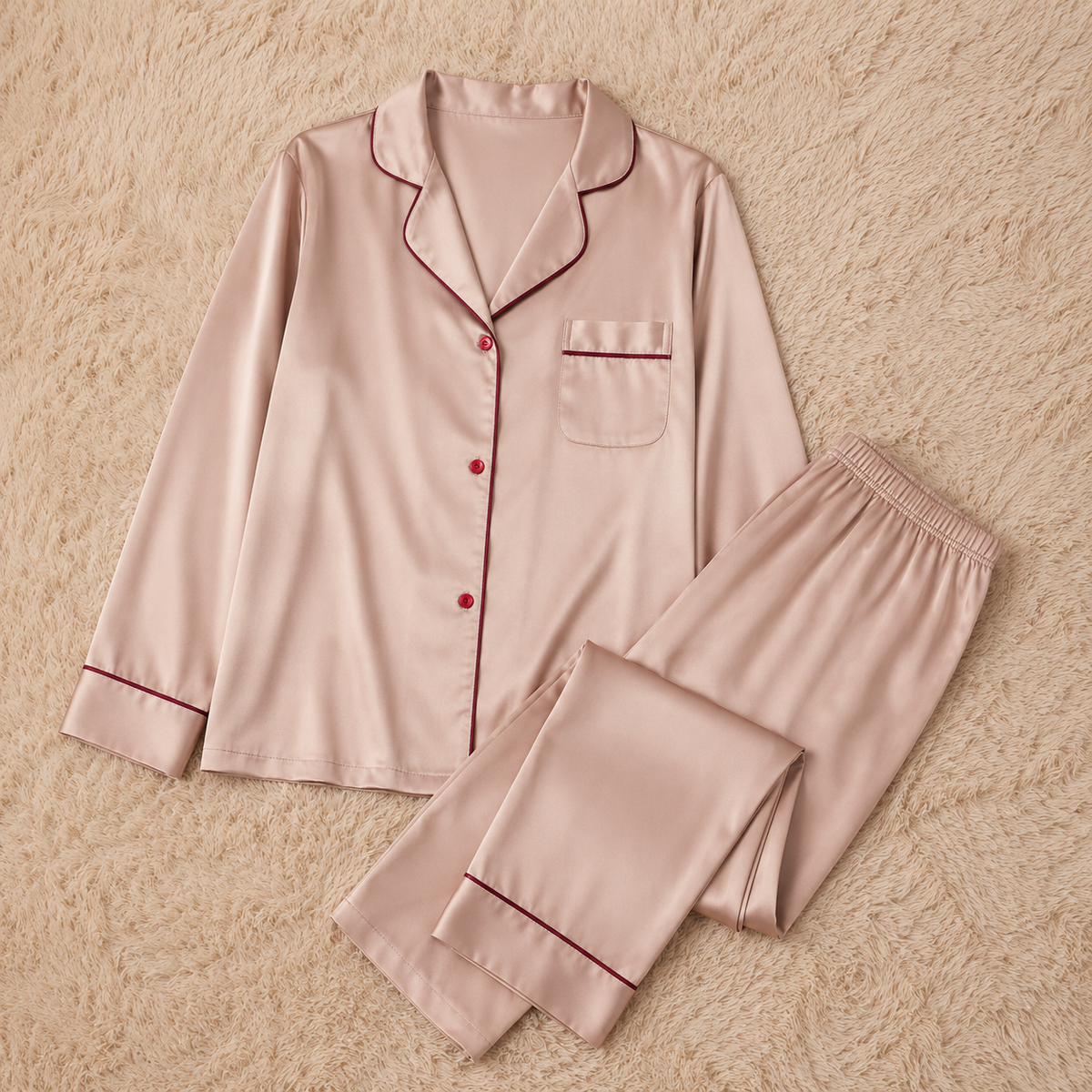 Silky Long Pajama Set